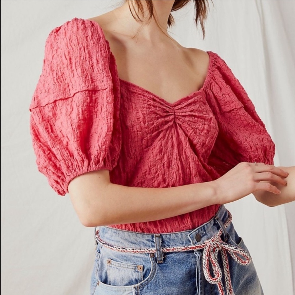 Free People Magic Hour Bodysuit Rose Pink Sz Small